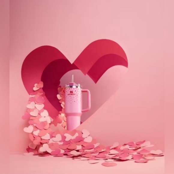Stanley 40oz Sweet Hearts Pink Valentines Day Flowstate H20 Quencher Tumbler 🩷🩷 - Picture 6 of 7